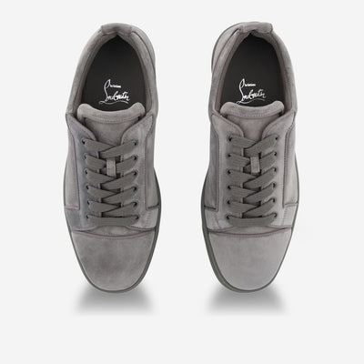 Christian Louboutin Louis Junior Orlato Velours Smoke Grey Sneakers