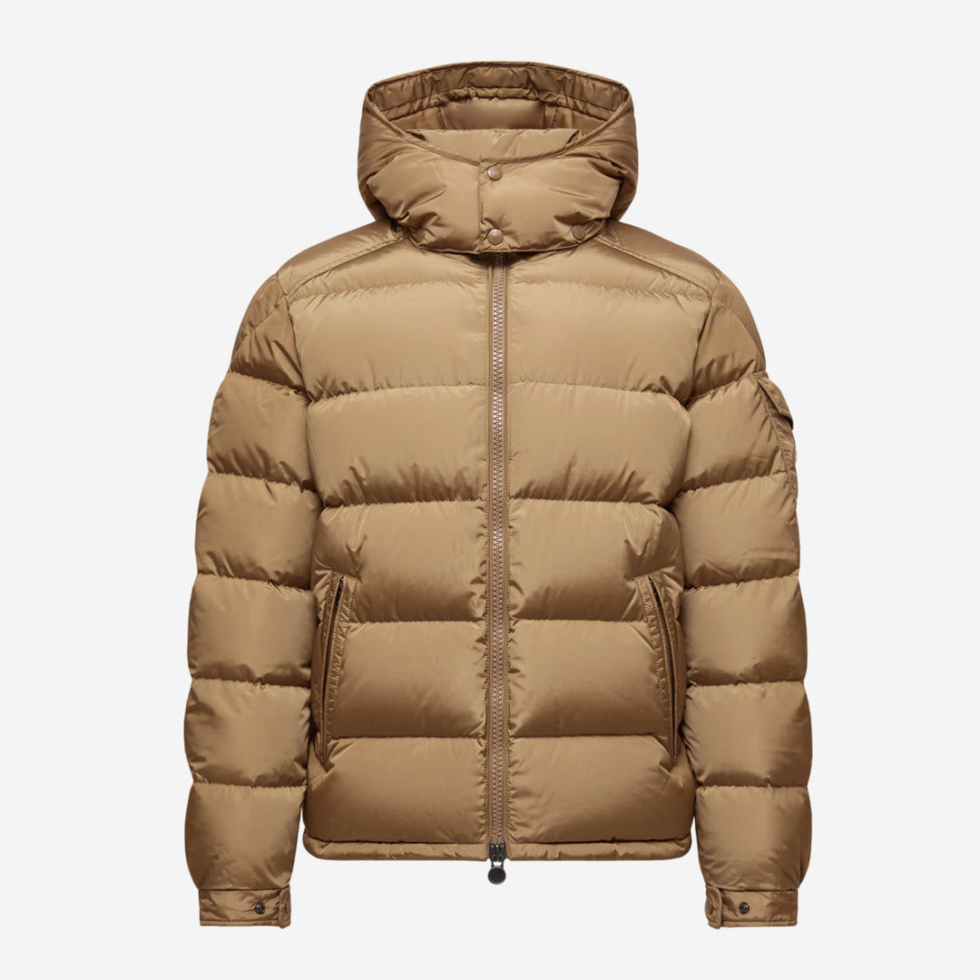 MONCLER ベージュ テーラードジャケット Beige Moncler Maya Hooded Short Down Jacket - Short Down Jackets