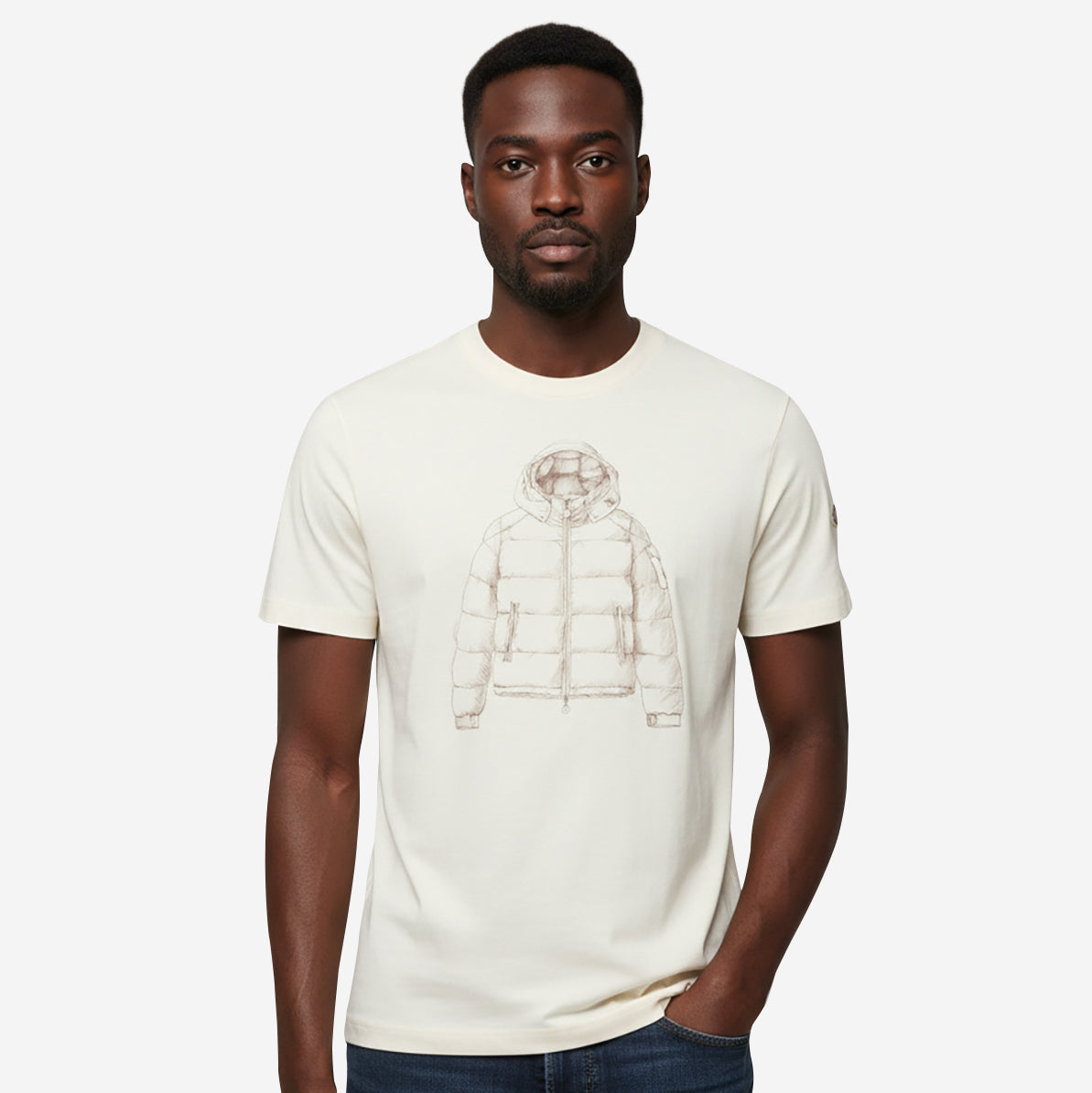 Moncler Down Jacket Print Cotton T-Shirt