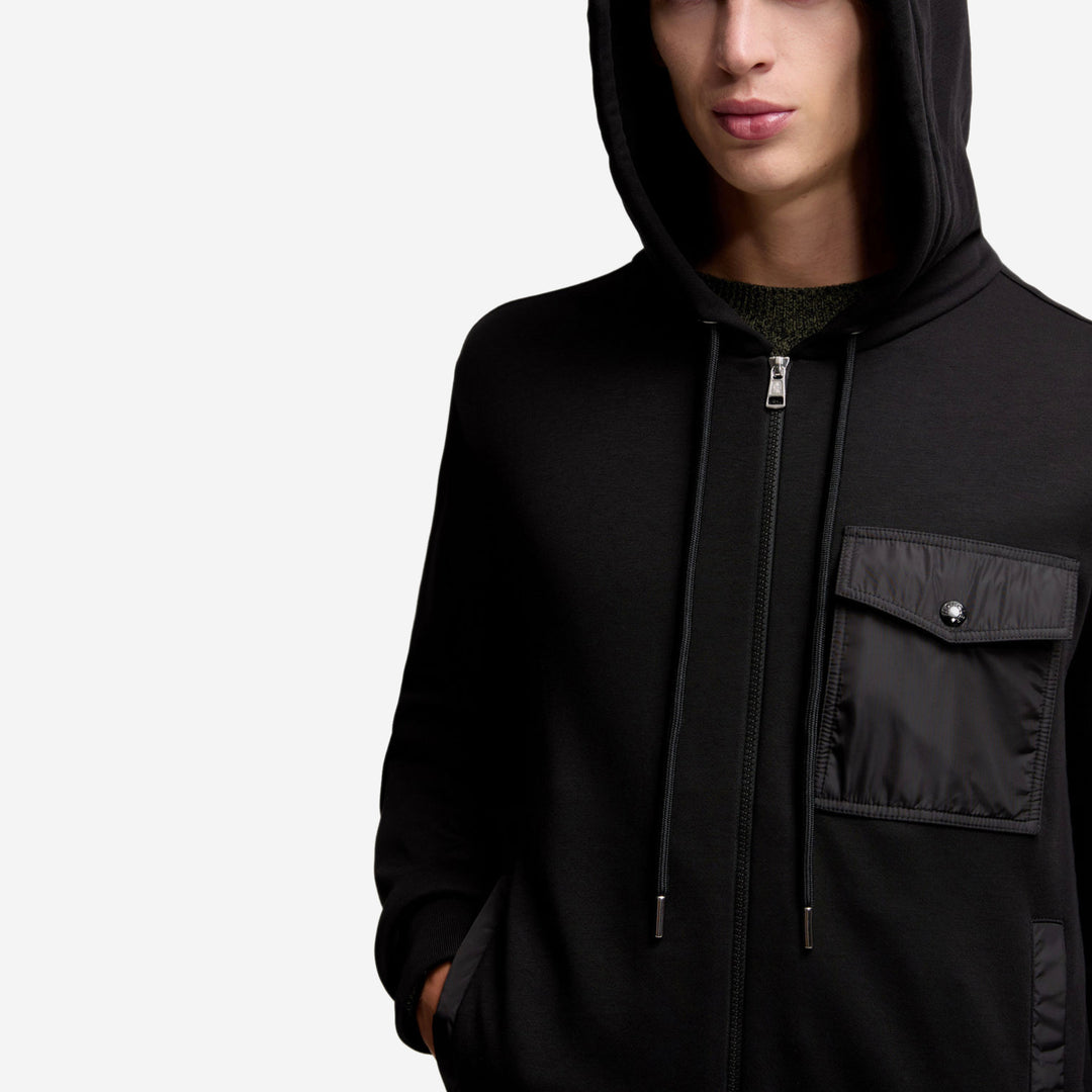 MONCLER ブラック ブーティ Moncler Nylon Pocket Zip Up Hoodie – ZAP