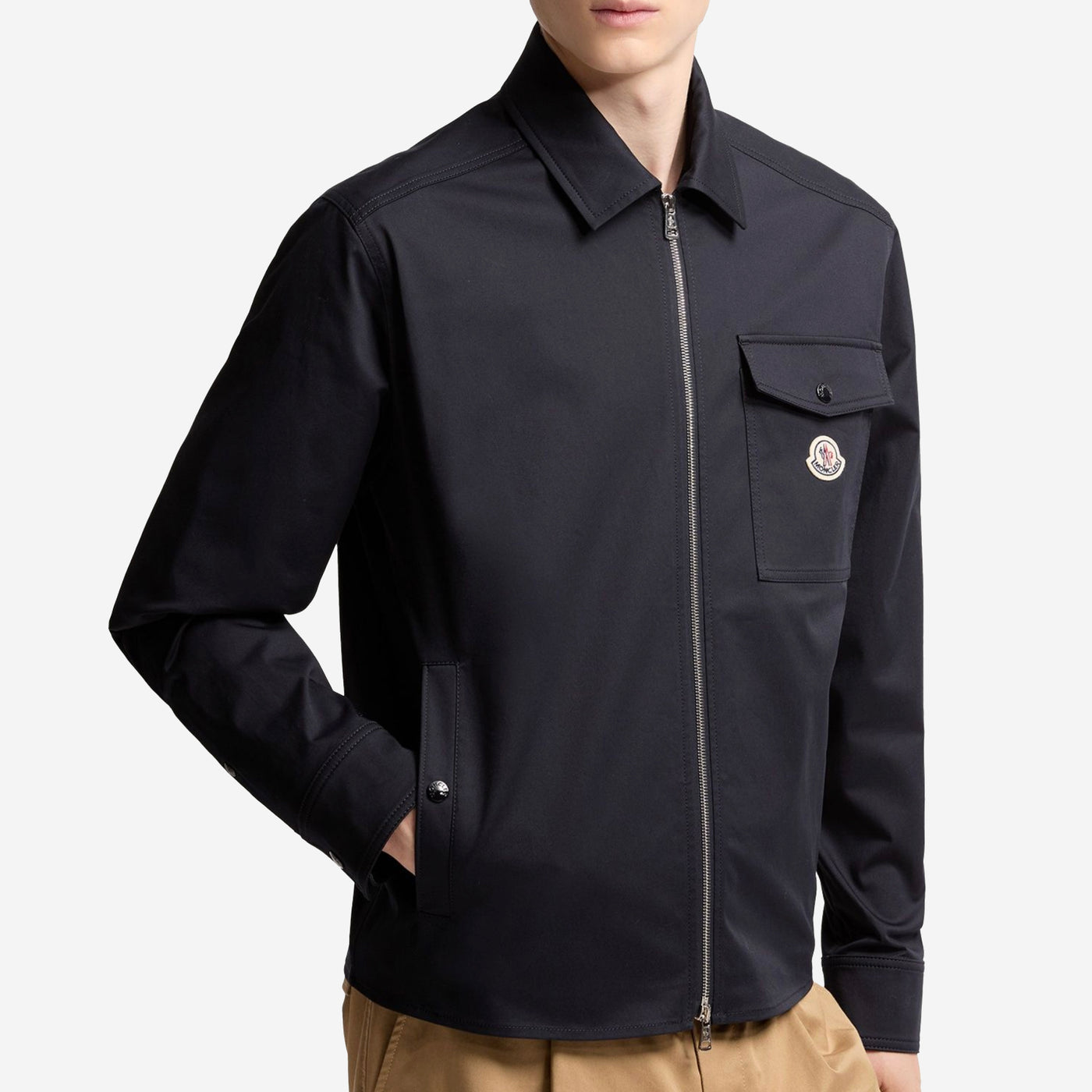 Moncler Cotton Blend Gabardine Shirt Jacket