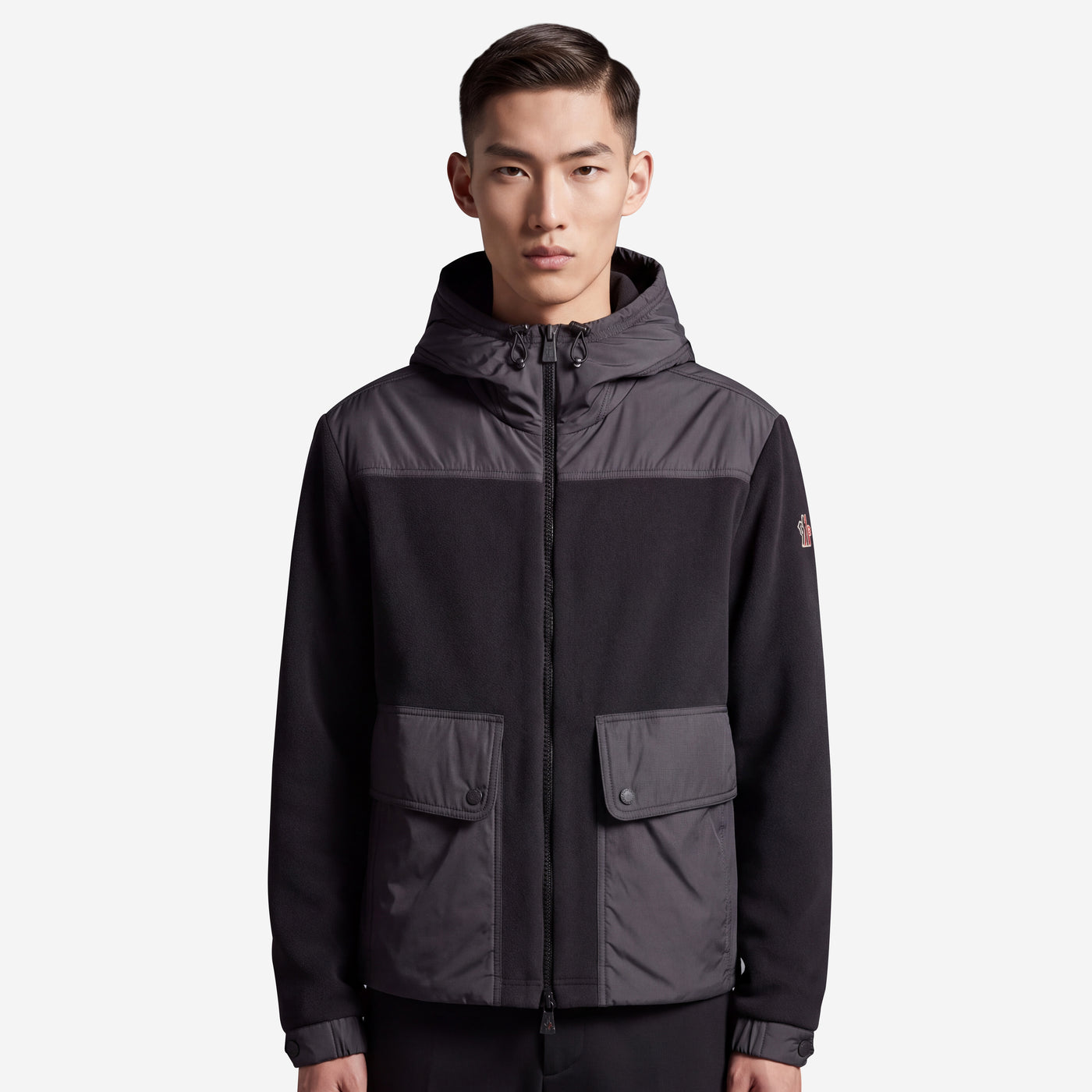 Moncler Grenoble Zip Up Nylon Patch Cardigan Fleece Jacket – ZAP
