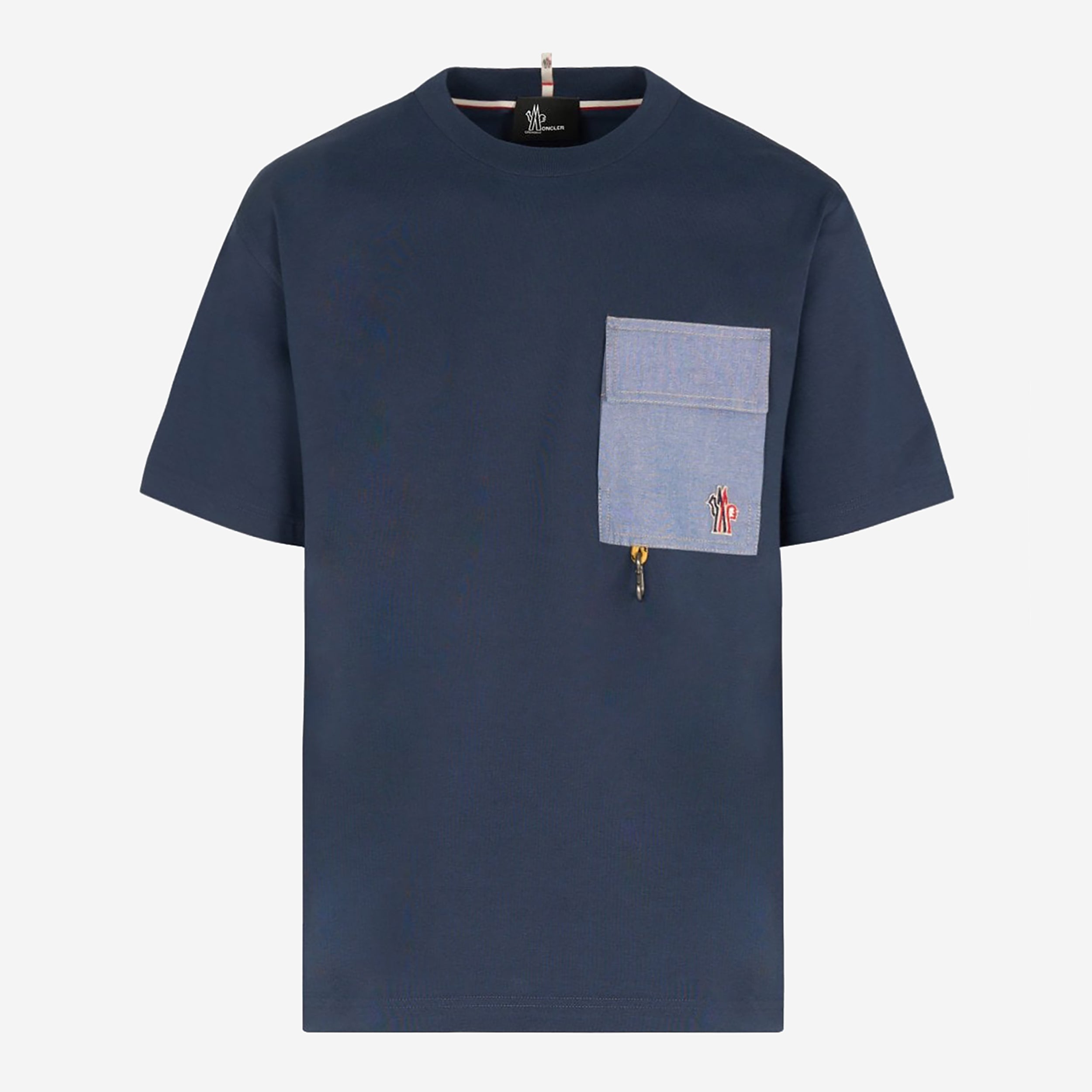 Moncler Grenoble Cotton Blend Denim Pocket T-Shirt