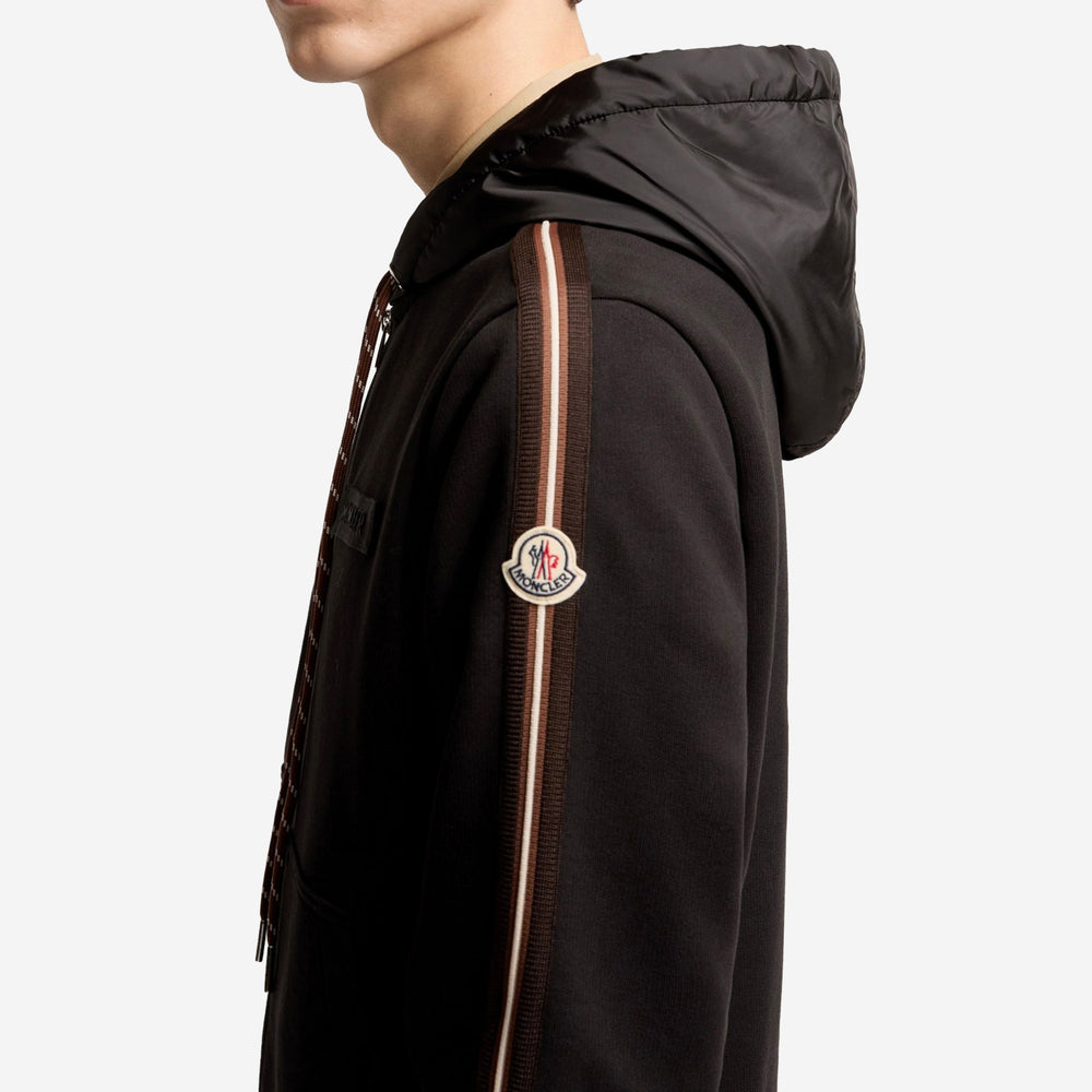 Moncler Web Stripe Sleeve Zip-Up Hoodie – ZAP