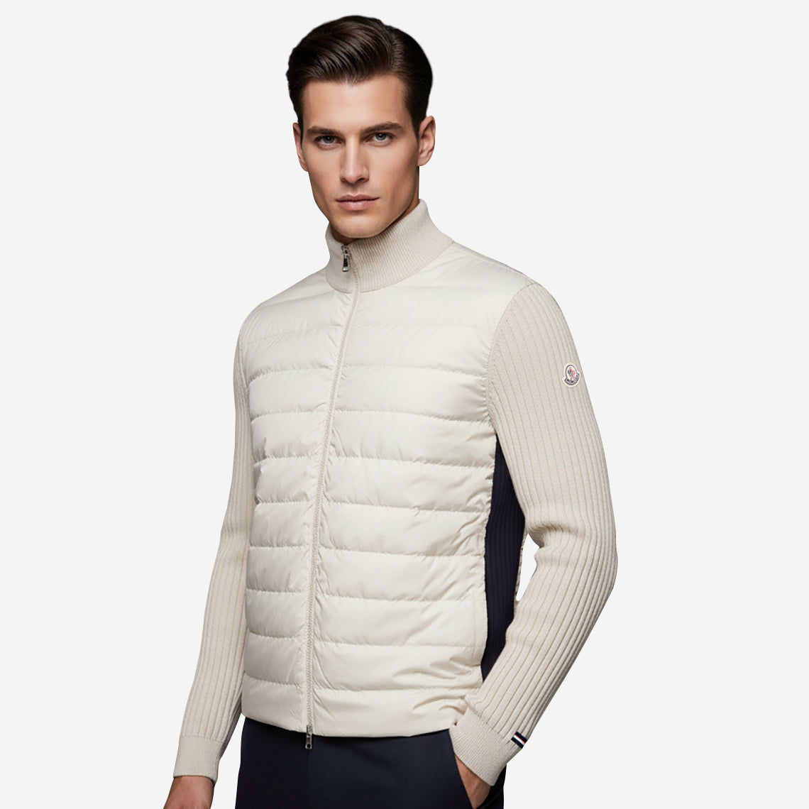 Moncler Padded Wool Zip-Up Cardigan