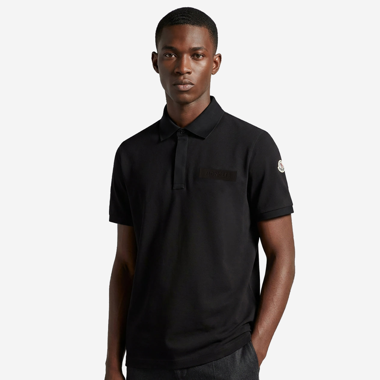 Moncler Stitched Logo Polo Shirt