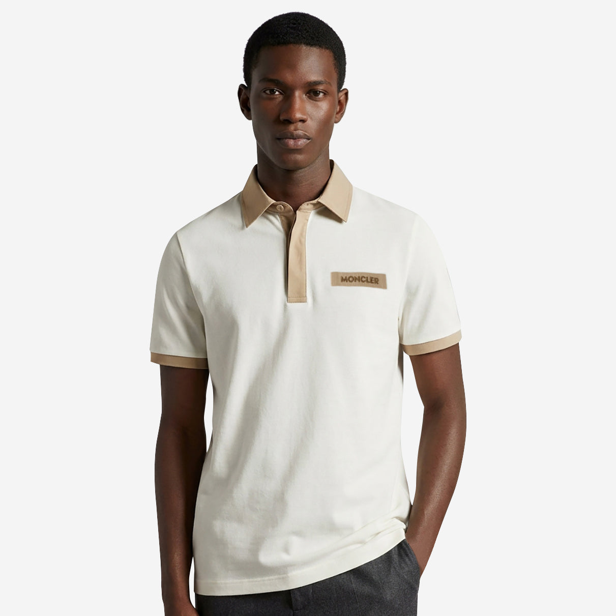 Moncler Stitched Logo Polo Shirt