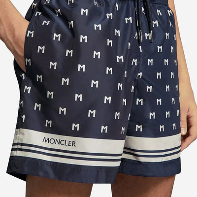 Moncler Monogram Print Swim Shorts