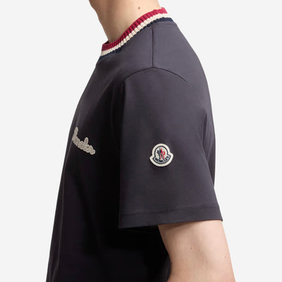 Moncler Striped Knit Trim T-Shirt