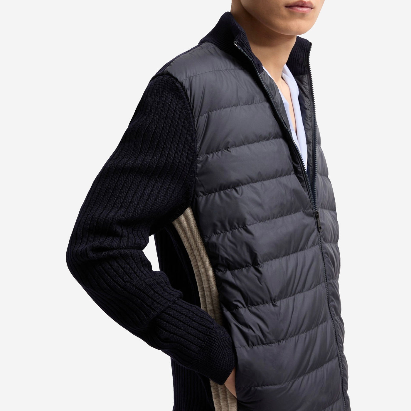 Moncler Padded Wool Zip-Up Cardigan