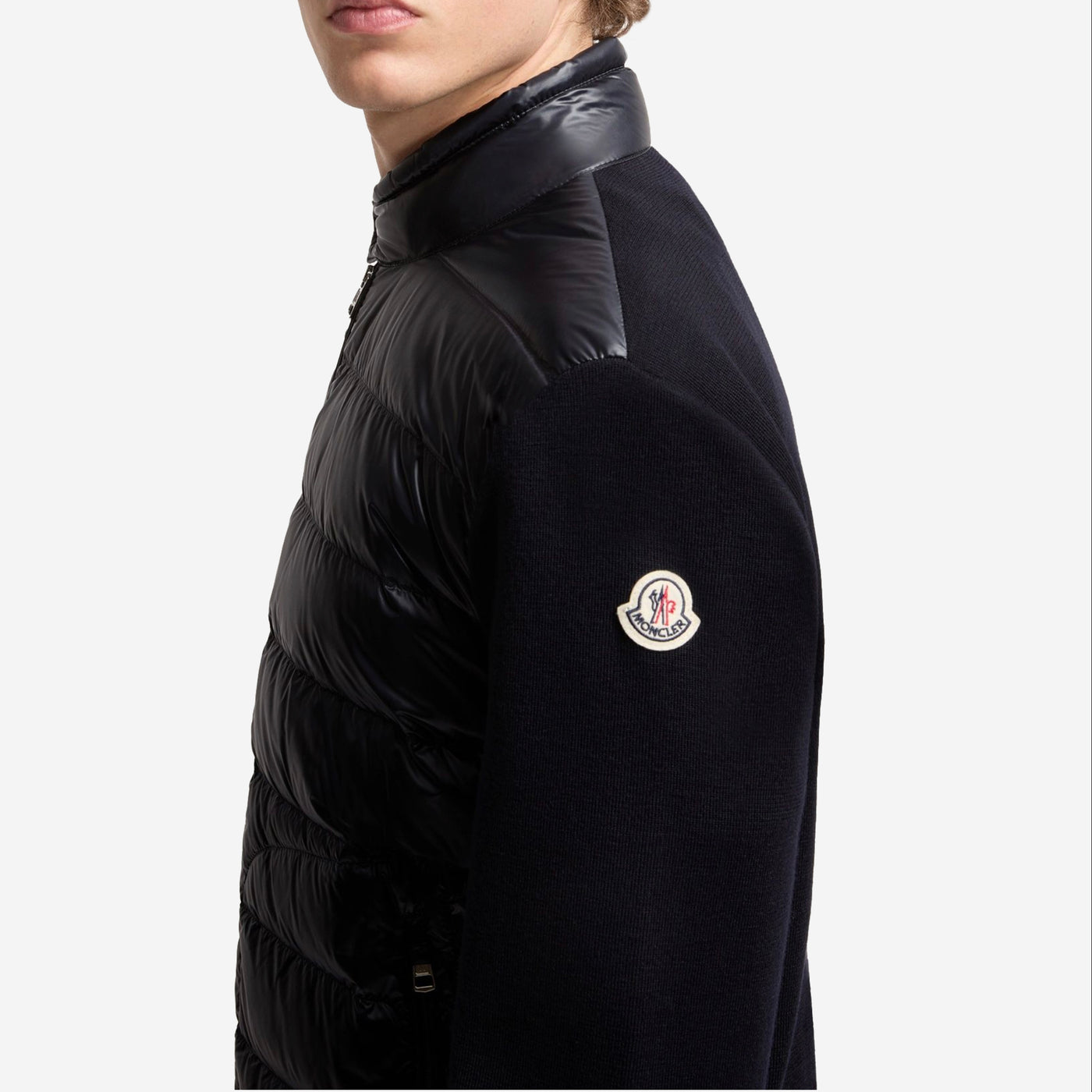 Moncler Padded Wool Zip-Up Cardigan