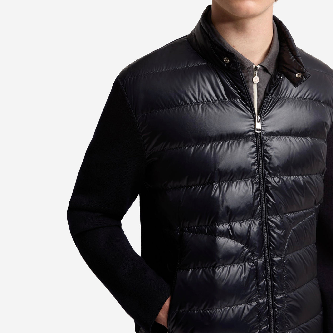 Moncler Padded Wool Zip-Up Cardigan