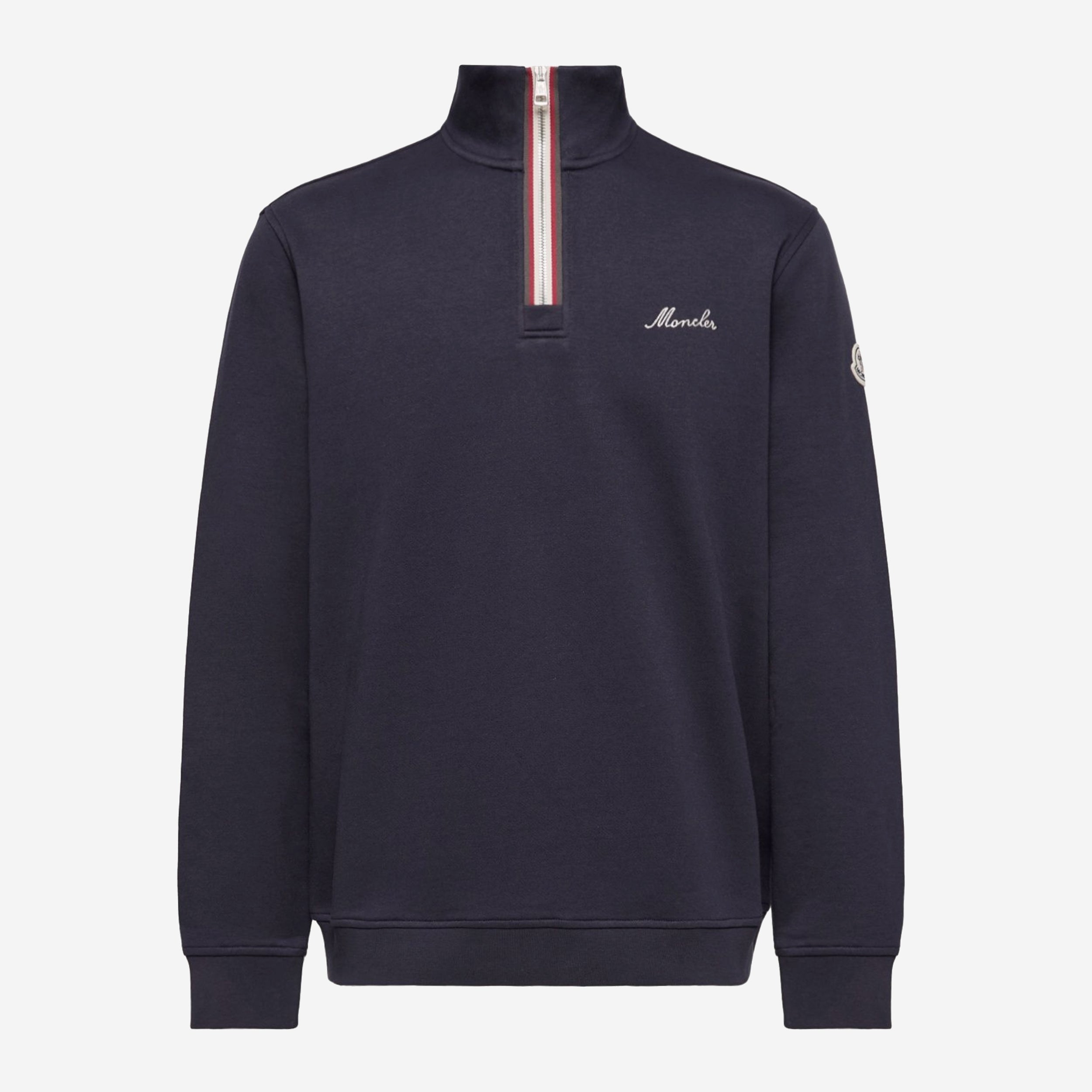 Moncler Embroidered Logo Polo Neck Sweatshirt