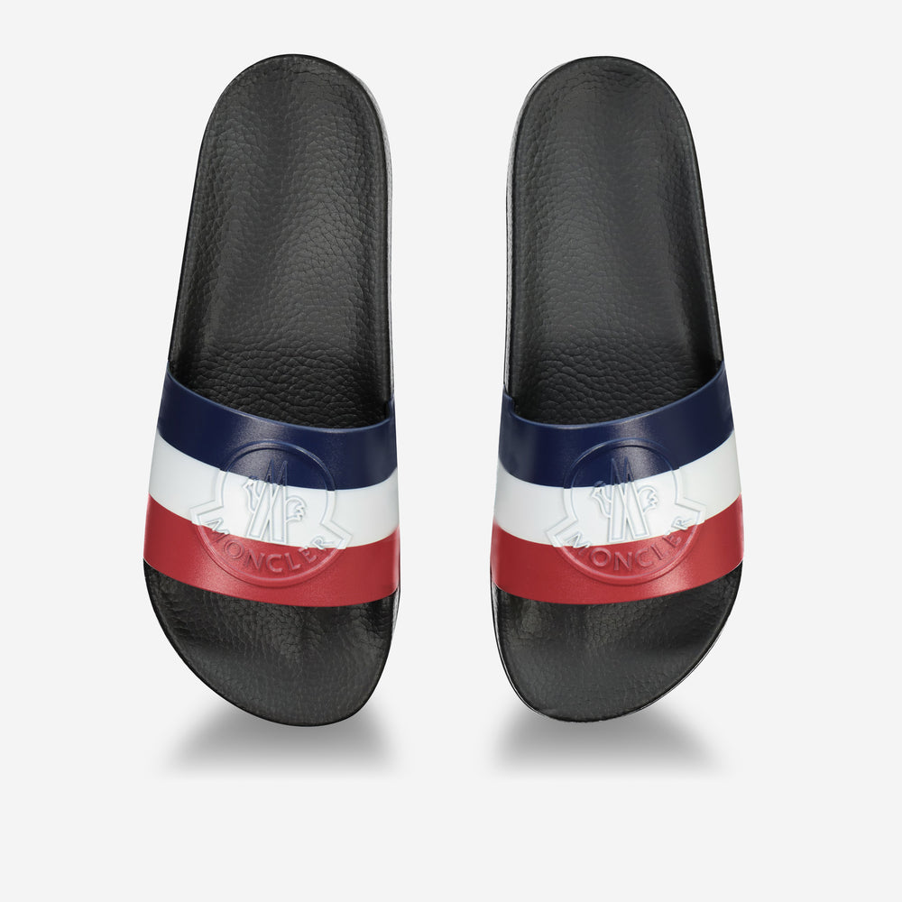 Moncler Basile Tri-Colour Rubber Sliders – ZAP