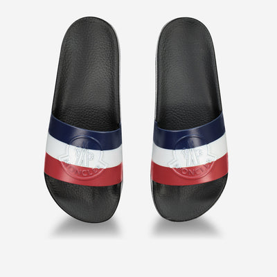 Moncler Basile Tri-Colour Rubber Sliders – ZAP