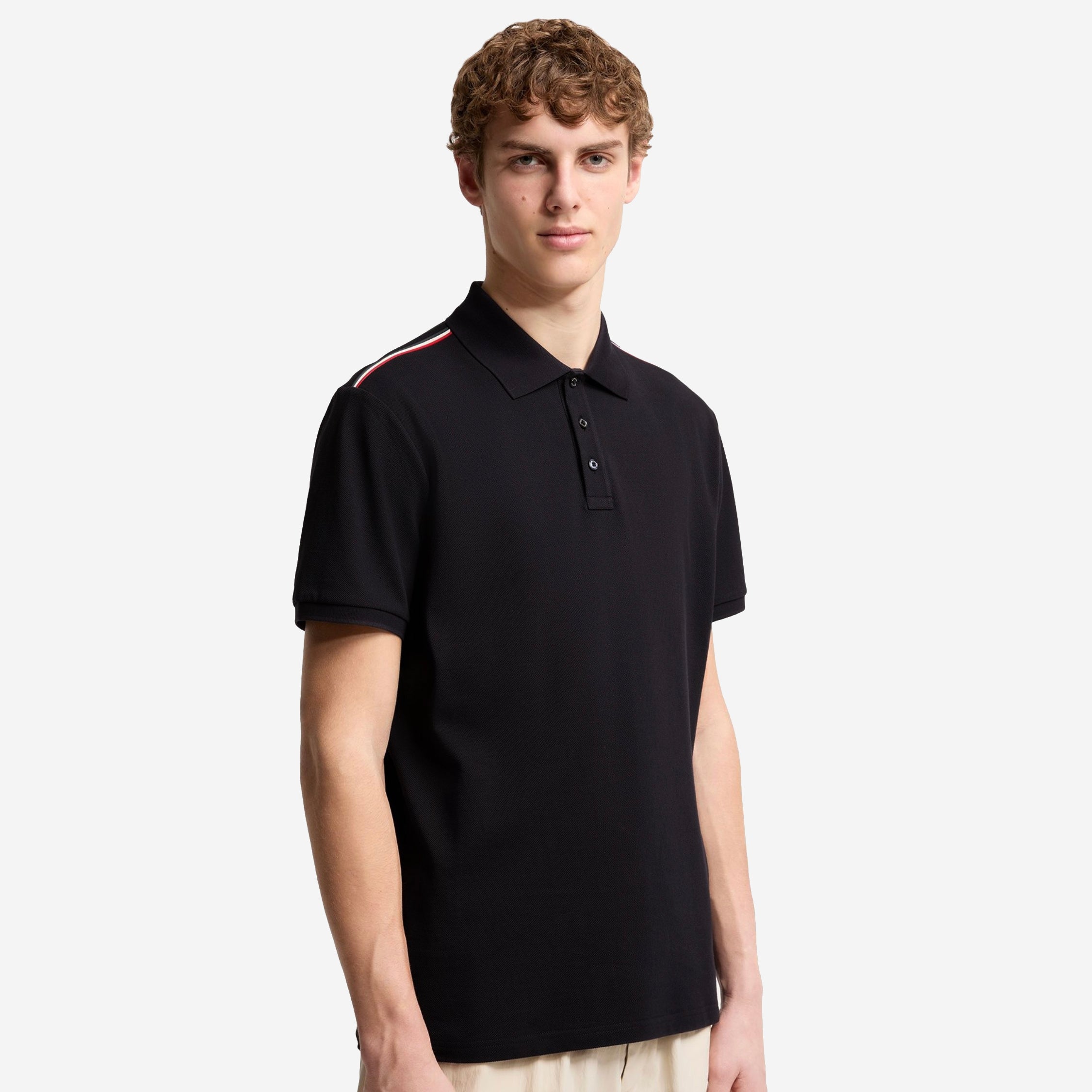 Moncler Tricolor-Trimmed Cotton Piquet Polo Shirt