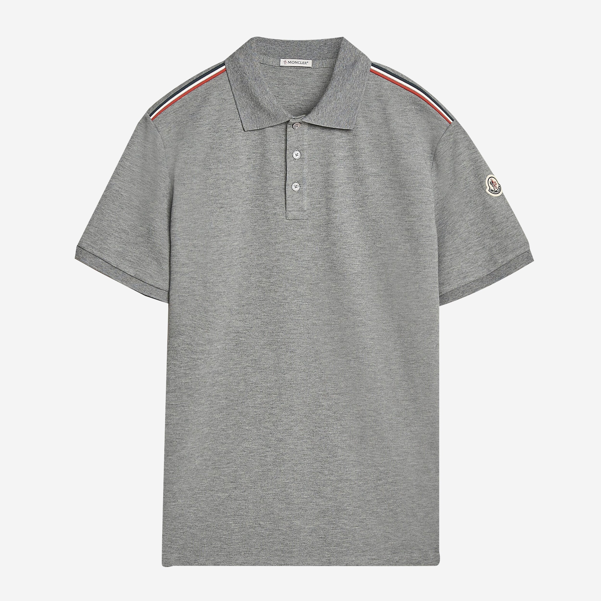 Moncler Tricolor-Trimmed Cotton Piquet Polo Shirt