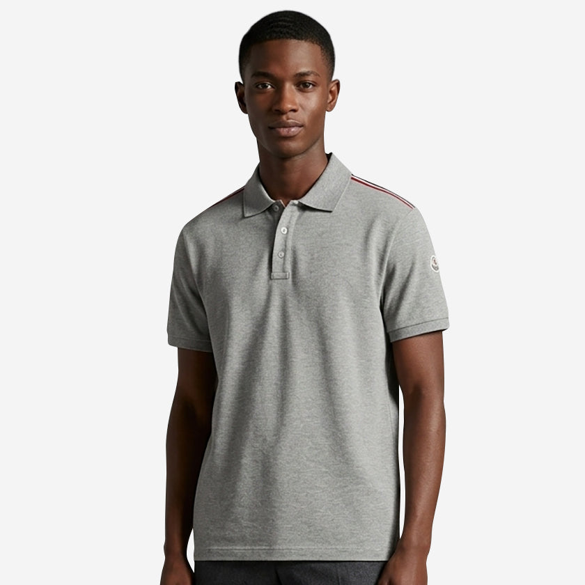 Moncler Tricolor-Trimmed Cotton Piquet Polo Shirt
