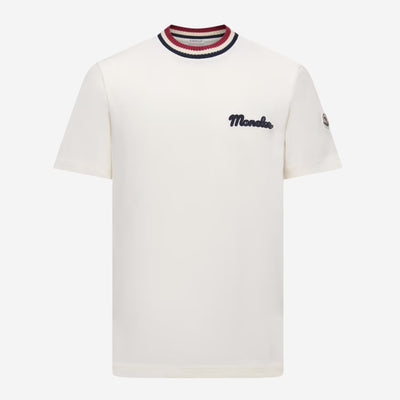 Moncler Striped Knit Trim T-Shirt