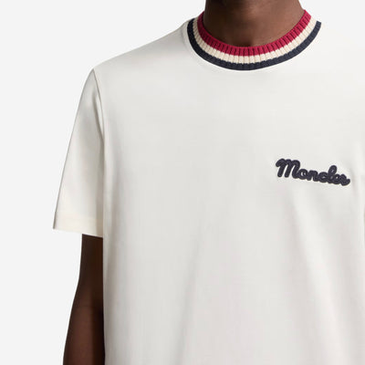 Moncler Striped Knit Trim T-Shirt