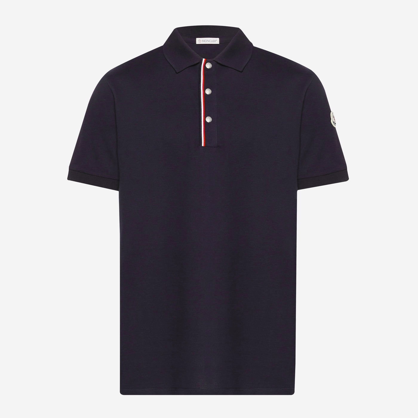 Moncler Press Stud Web Trim Polo Shirt