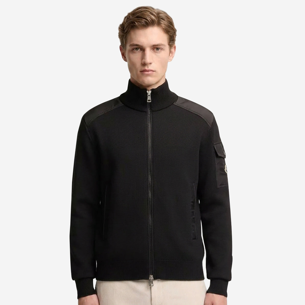 Moncler Padded Wool Zip-Up Cardigan
