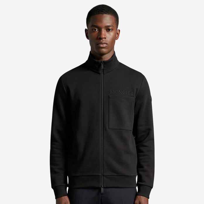 Moncler Embossed Logo Zip Up Sweatshirt