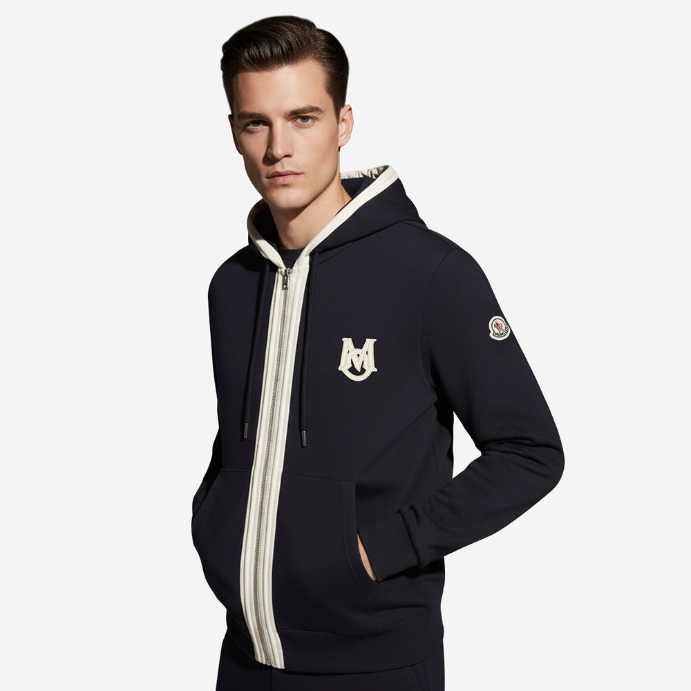 MONCLER フード スウェット スタジャン Moncler Embroidered Zip Up Hooded Jacket – ZAP