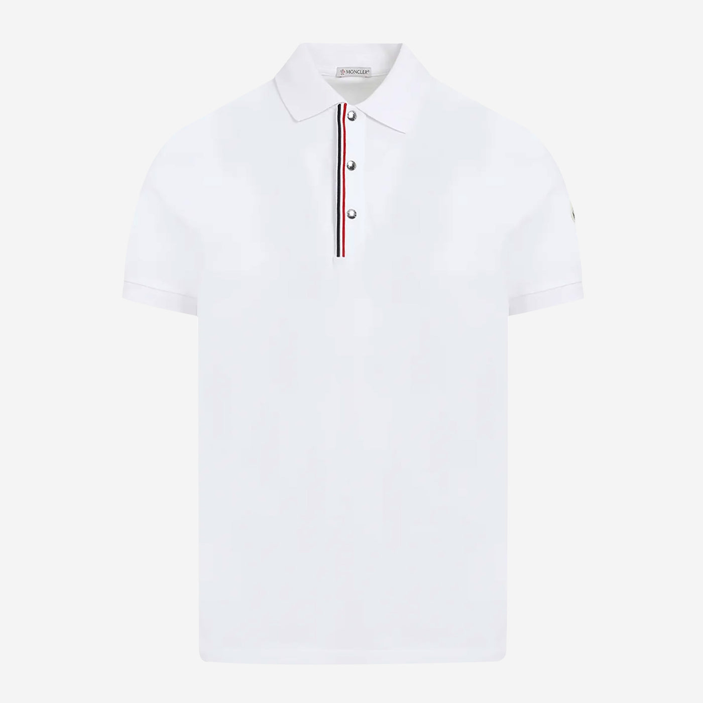 Moncler Press Stud Web Trim Polo Shirt