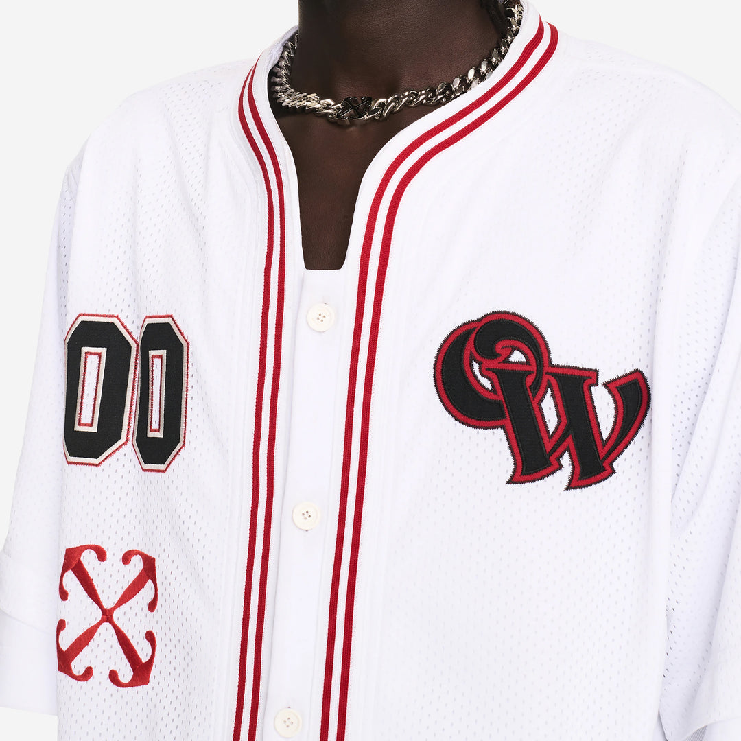 Off-White Gothic Logo Hybr Baseball Shirt – ZAP