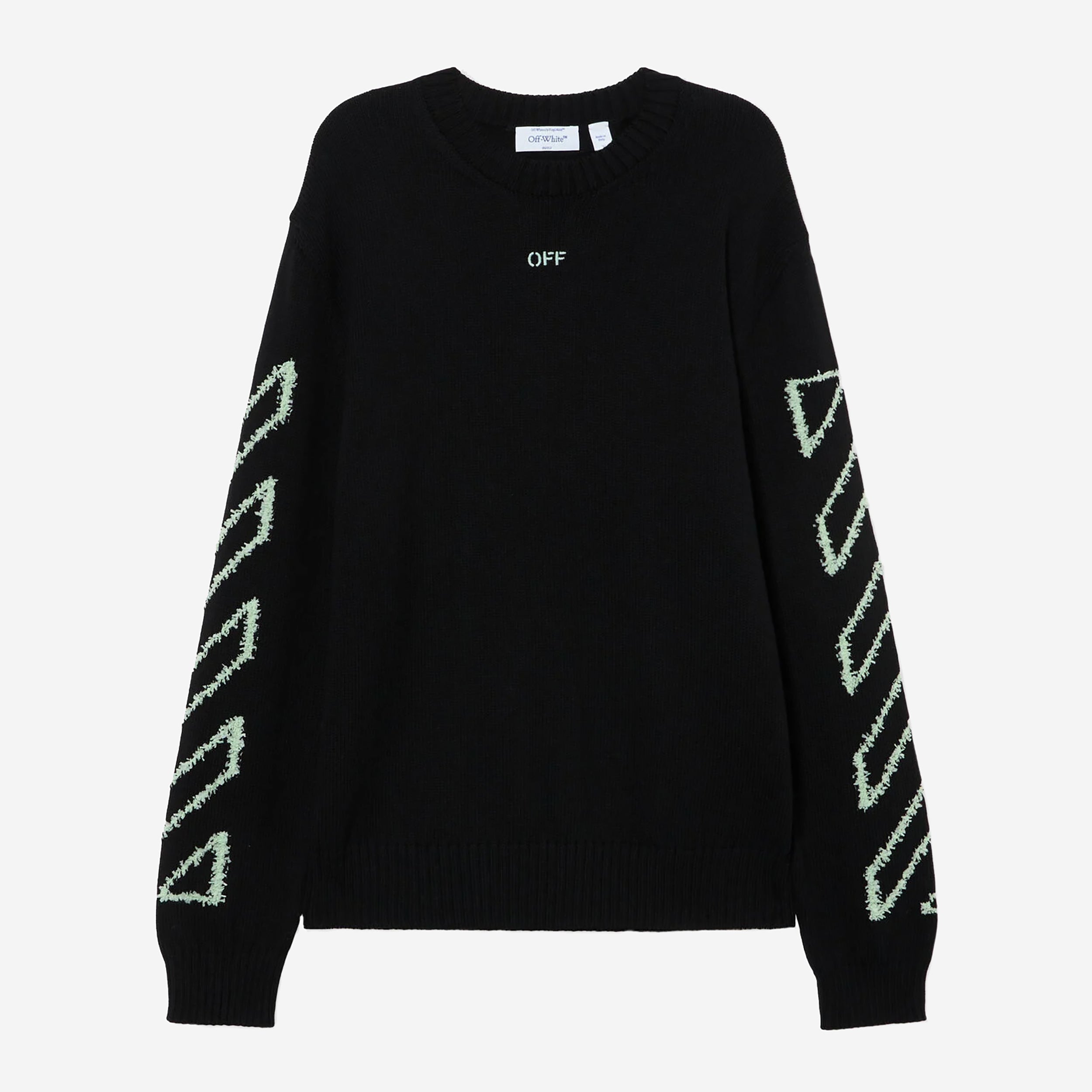 Off-White Diag Arr Fuzzy Crewneck Knitwear