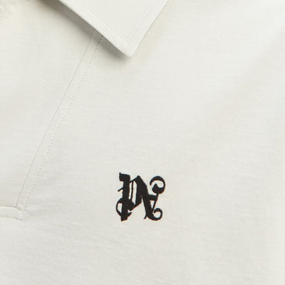 Palm Angels Monogram One Button Polo Shirt