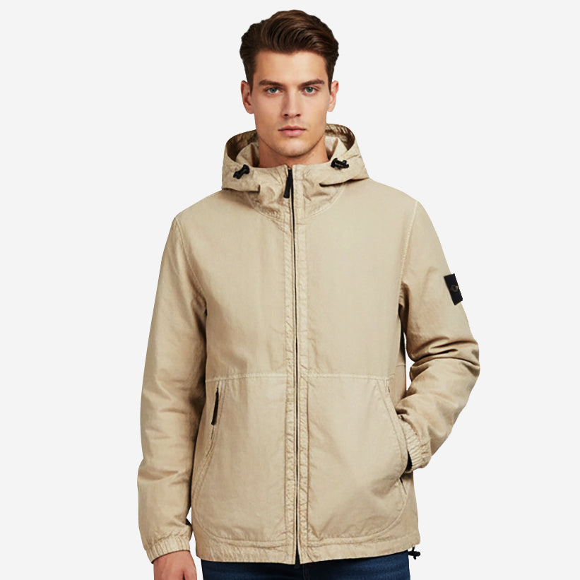 Stone Island 4100053 Organic-Look Nylon Panama-TC Hooded Jacket