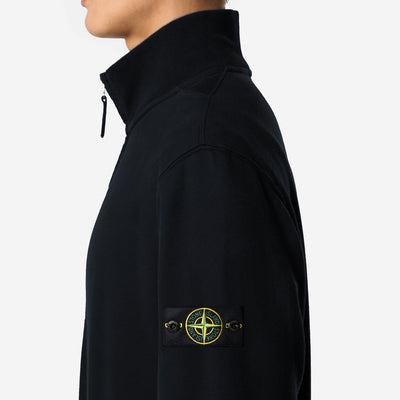 Stone Island Half Zip Brushed Organic Cotton Fleece