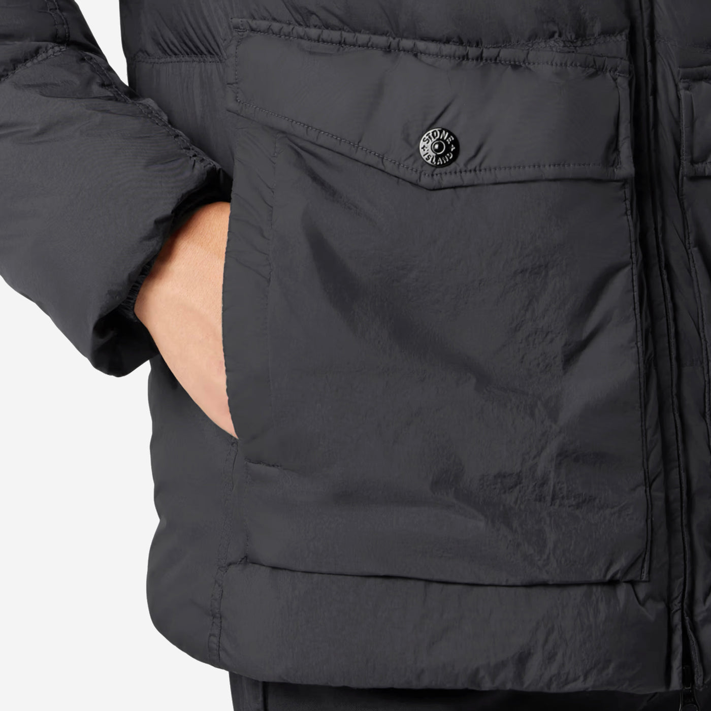 Stone Island Crinkle Reps Hooded Down Jacket