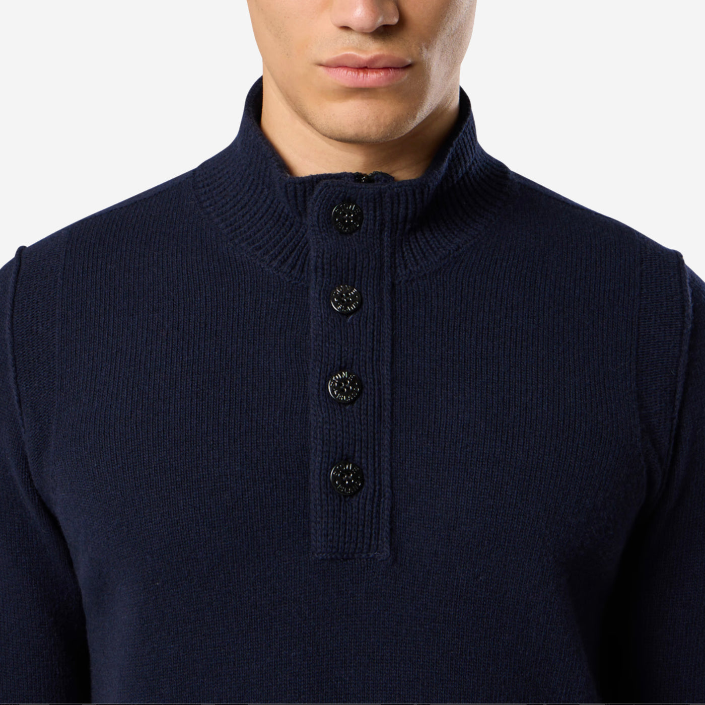 Stone Island Buttoned Lambswool Knitwear