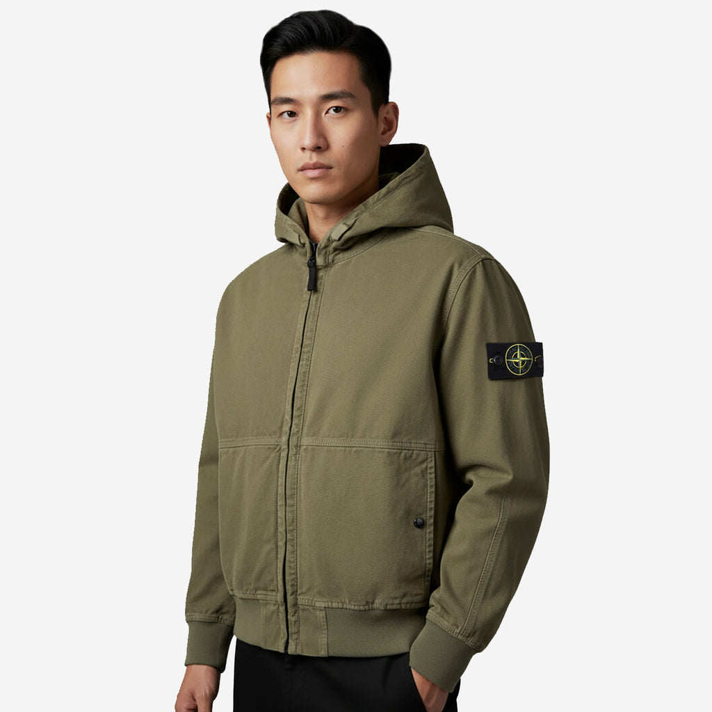 26ss Stone  OLD EFFECT ジップパーカー L Stone Island 6100068 Organic Panama Cotton 'Old' Effect Hoodie – ZAP