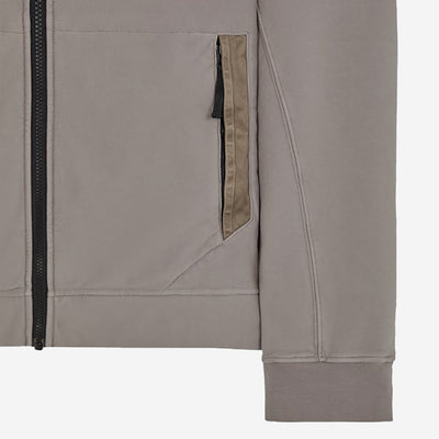 Stone Island Nylon Details Hooded Full Zip Sweatshirt