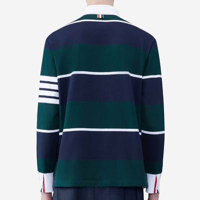 Thom Browne Rugby Stripe Football Polo Sweatshirt