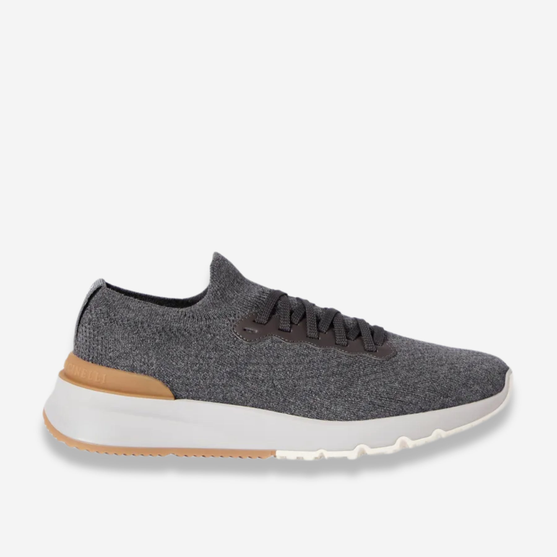 Brunello Cucinelli Cotton Knit And Semi-Polished Calfskin Runners