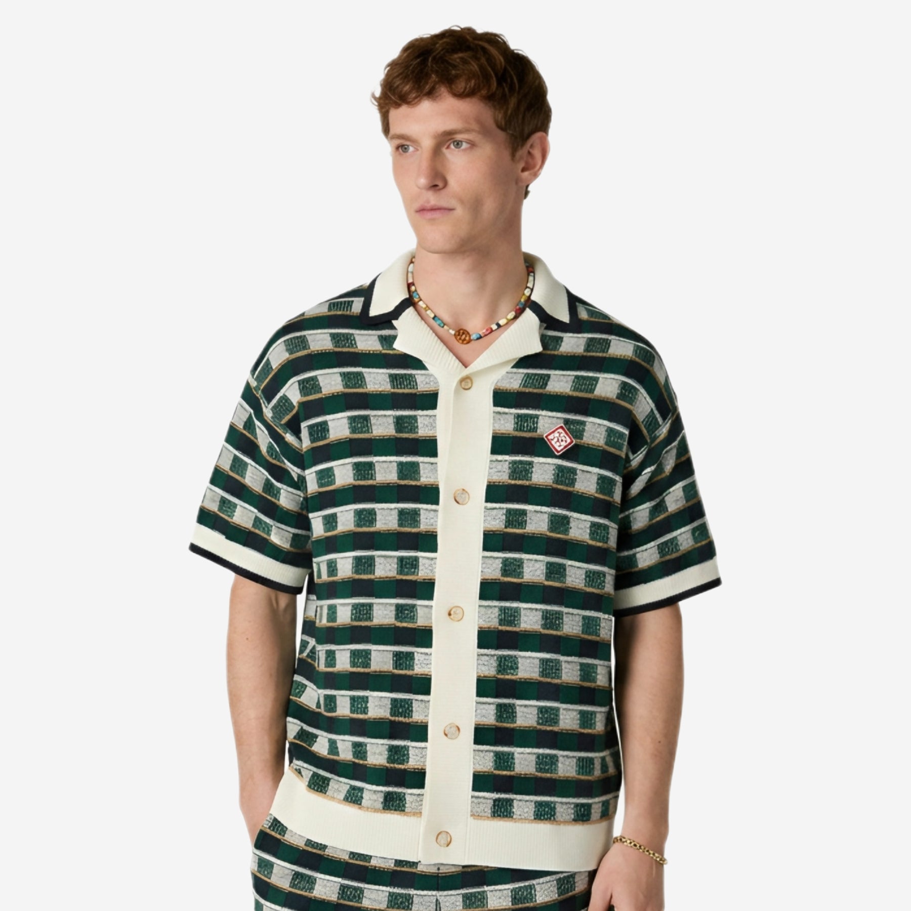Casablanca Crochet Mosaic Shirt
