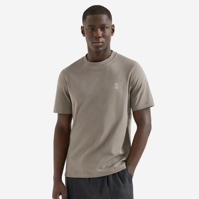 Brunello Cucinelli Cotton Jersey Logo Crew Neck T-Shirt – ZAP