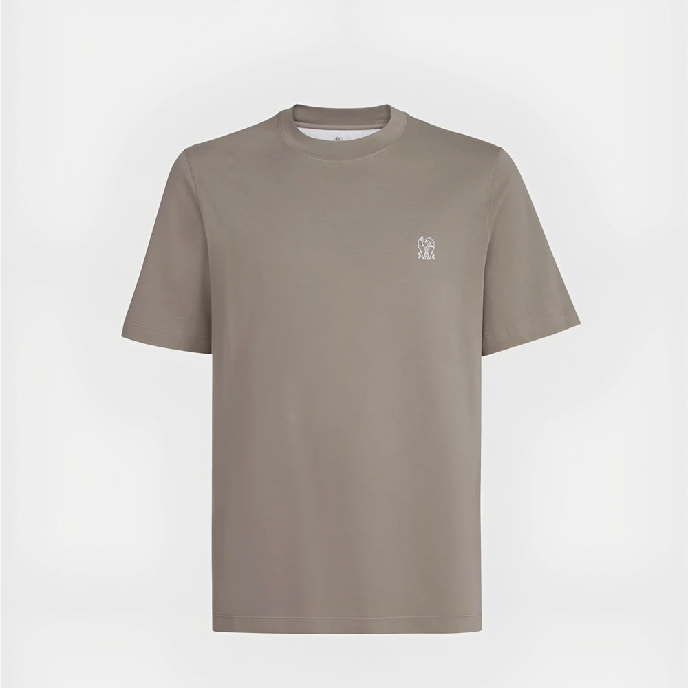 Brunello Cucinelli Cotton Jersey Logo Crew Neck T-Shirt – ZAP