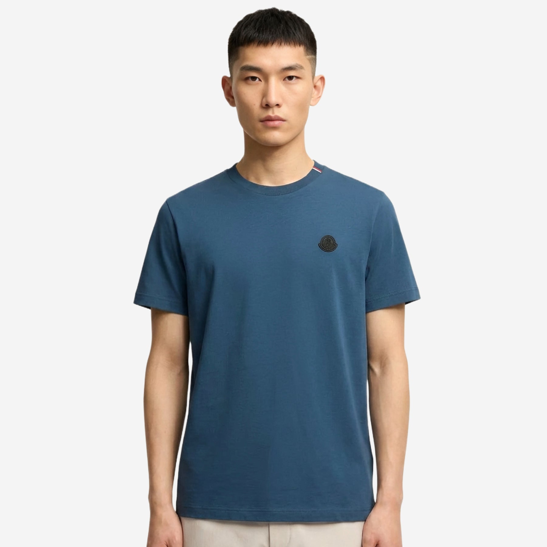Moncler Logo Web Neck Cotton T-Shirt