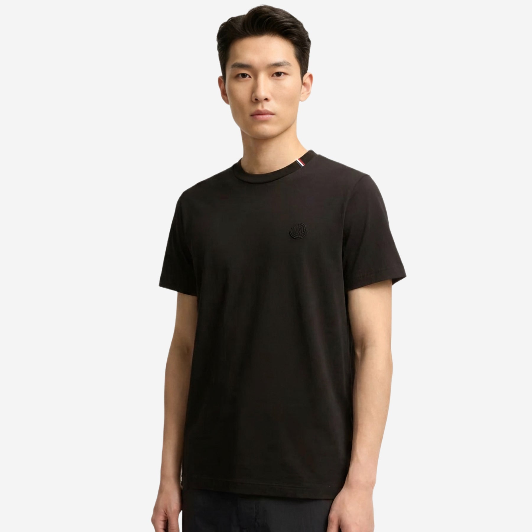 Moncler Logo Web Neck Cotton T-Shirt