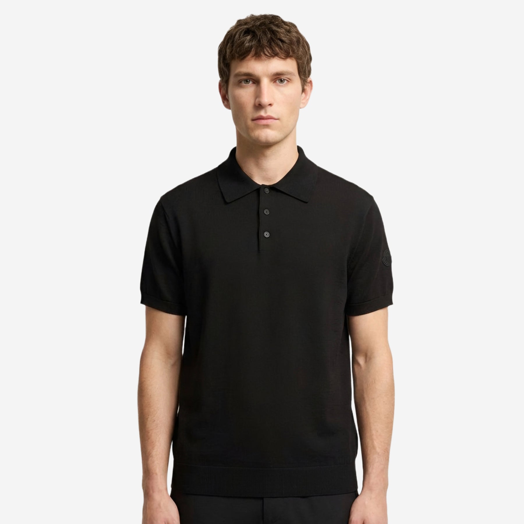 Moncler Logo Cotton Knit Polo
