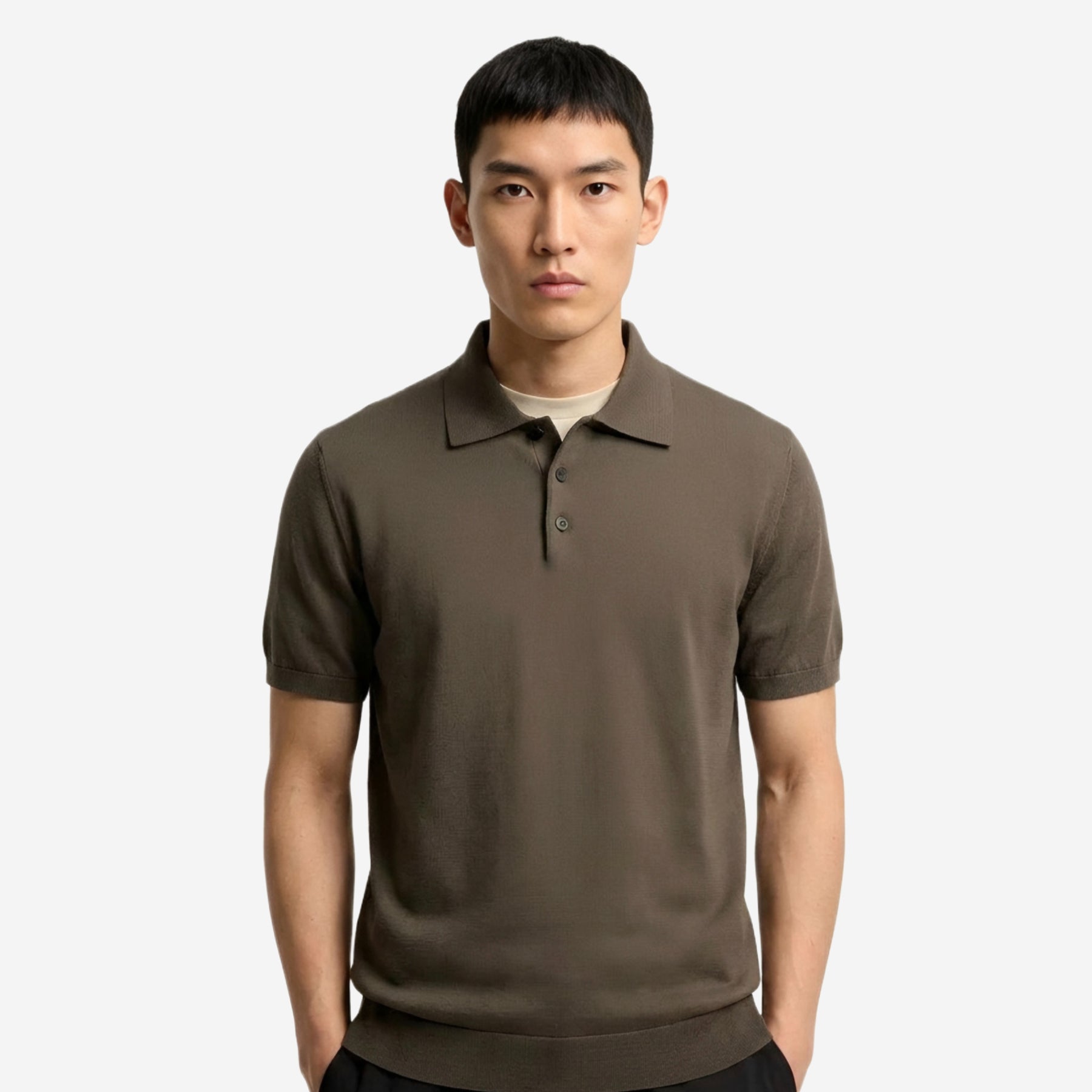 Moncler Logo Cotton Knit Polo