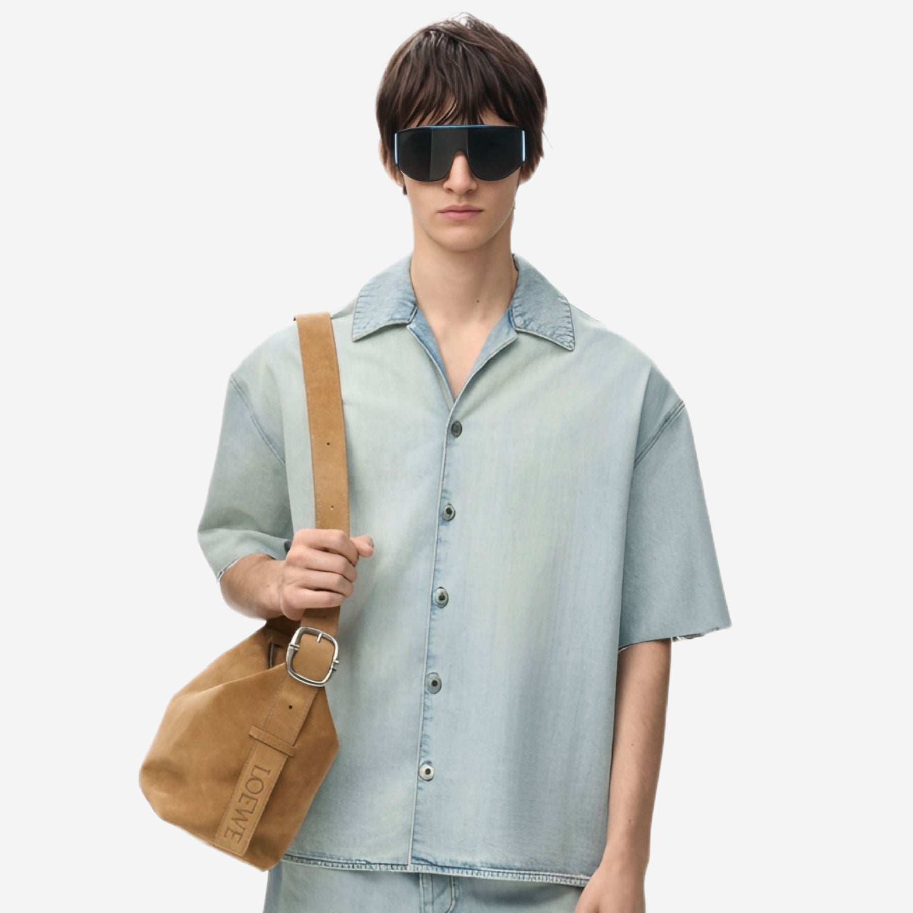Loewe Anagram Denim Short Sleeve Shirt