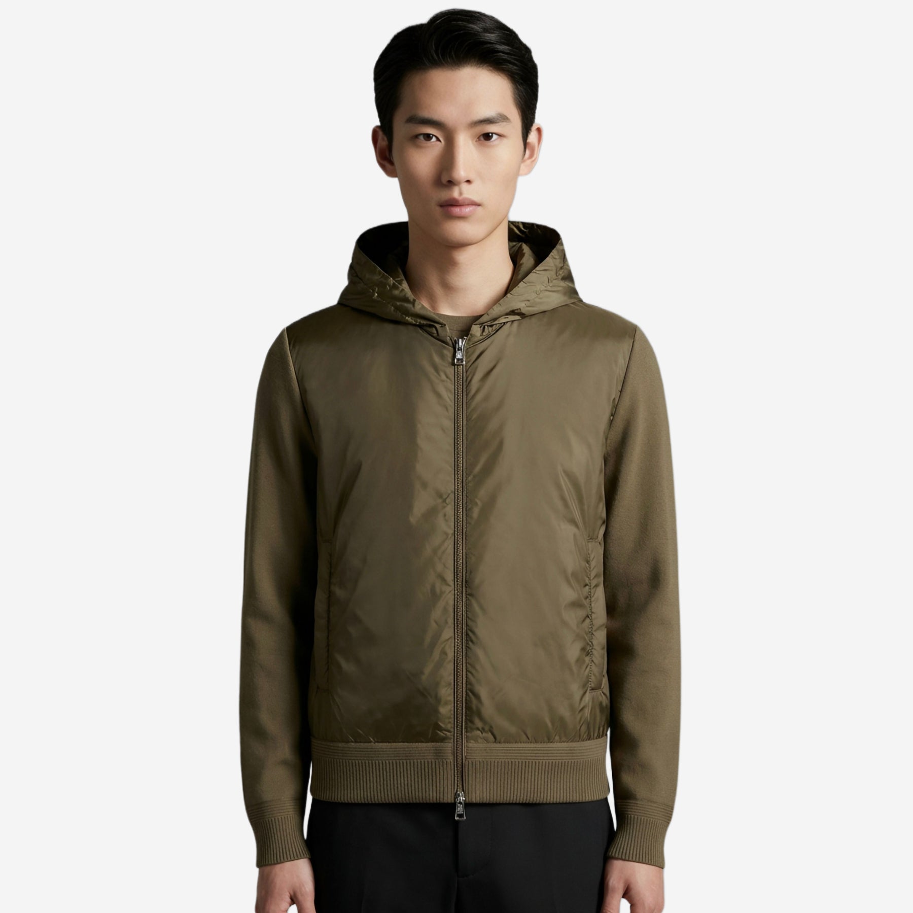 Moncler Cotton Blend Zip-Up Hoodie