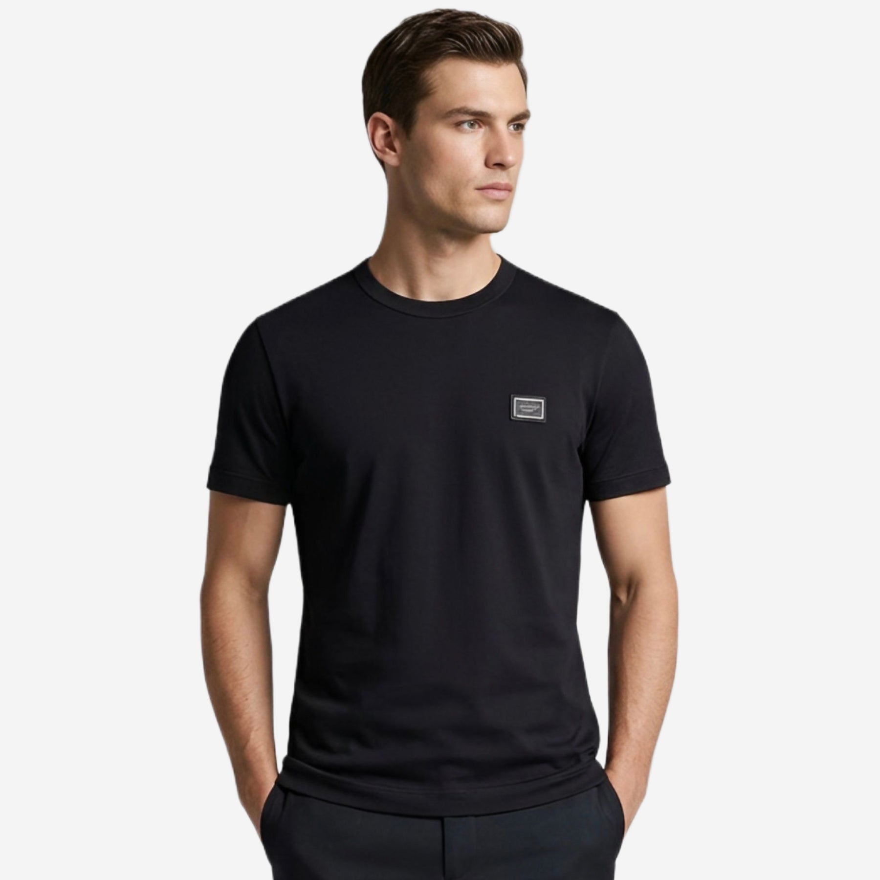 Dolce & Gabbana Logo New Plate Cotton T-Shirt